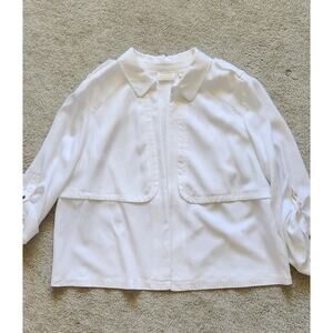 Vintage Chico's 100% Lyocell White Jacket Size 2